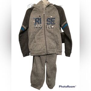 Crunch Time Size 4T Toddler Boys Rise Above Full Zip Hooded Fleece Set NEW NWT